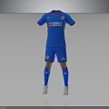 Blue Soccer Uniform Set With Jersey Shorts Socks And Team Logo Sports Equipment