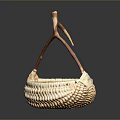 Handwoven Wicker Basket with Natural Wooden Handle for Home Decor and Storage