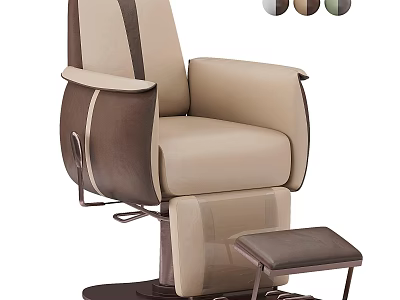 Ergonomic Medical Examination Chair with Leather Upholstery Beige Brown Color and Adjustable Footrest 3d model