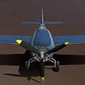 Vintage Blue Military Airplane With White Star Insignia On Wings And Propeller Design