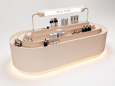 Modern Skincare Display Shelf With Illuminated Multi Layer Design For Products 3d model