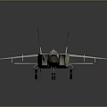 Gray Military Fighter Jet 3D Rendered With Sharp Nose Missile Launchers Tail Insignia And Reflection