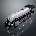 Silver Steam Train Model With Detailed Design And Shiny Surface Reflection 3d model