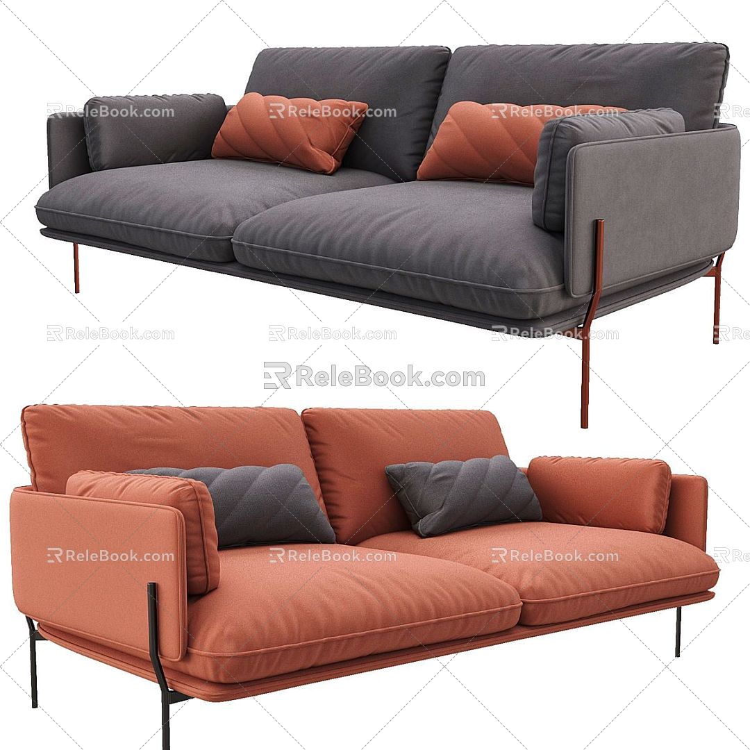 Modern Multi-Person Sofa Sofa Two-Person Sofa Casual Sofa Living Room Sofa Leather Sofa Corner Sofa 3d model