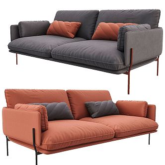 Modern Multi-Person Sofa Two-Person Sofa Casual Sofa Living Room Sofa Leather Sofa Corner Sofa 3d model