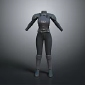 Game Movie Character Dark Slim Fit Combat Outfit With Shoulder Armor And Leg Guards