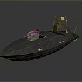 Black Unmanned Boat With Advanced Surveillance Equipment And Antenna Structure