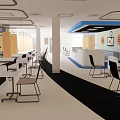 Modern Medical Waiting Area With Comfortable Chairs Reception Desk And Wall Clocks
