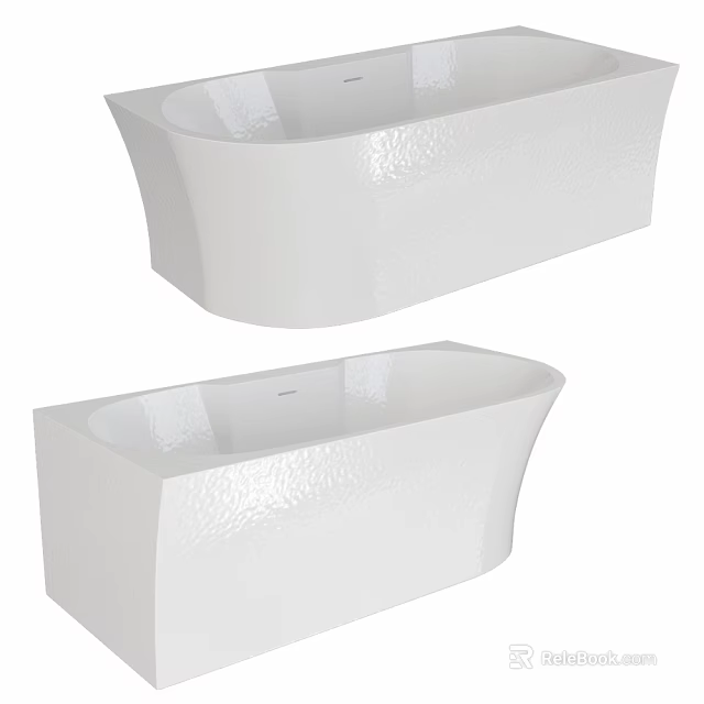 Modern White Freestanding Bathtub Design With Sleek Curves And Smooth Surface 3d model 