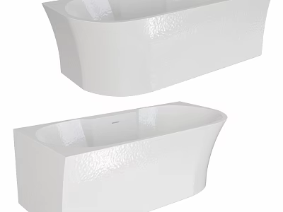 Modern White Freestanding Bathtub Design With Sleek Curves And Smooth Surface 3d model
