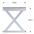 Modern Office Desk With Glass Top And Metal Geometric Legs Design