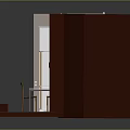 Cartoon Kitchen Scene With Cabinets Refrigerator Dining Table Chairs And Plant