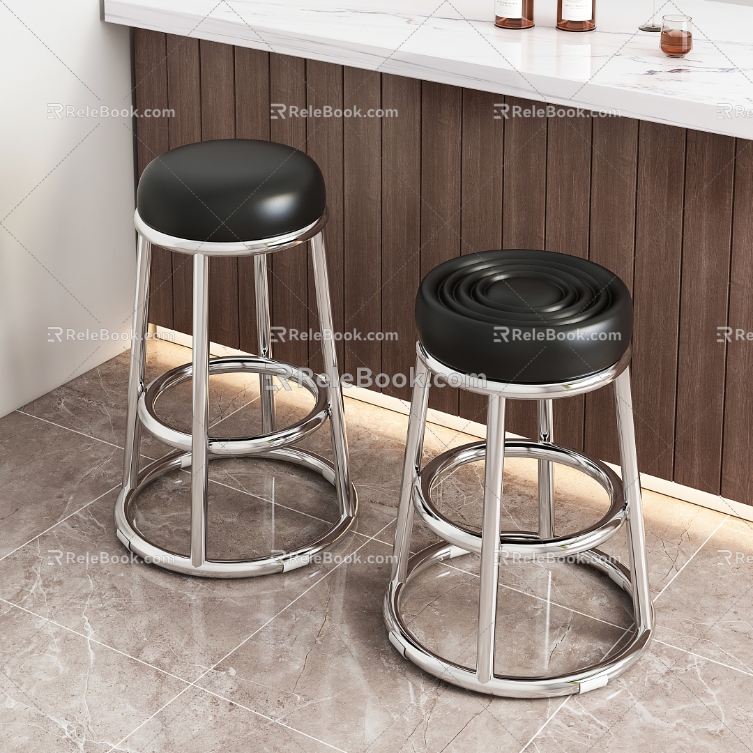 Bar Chair Chair Stool High Stool Bar Chair Iron Chair 3d model