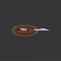 Sailing Boat Model With Wooden Hull Purple Sails And Red Cabin
