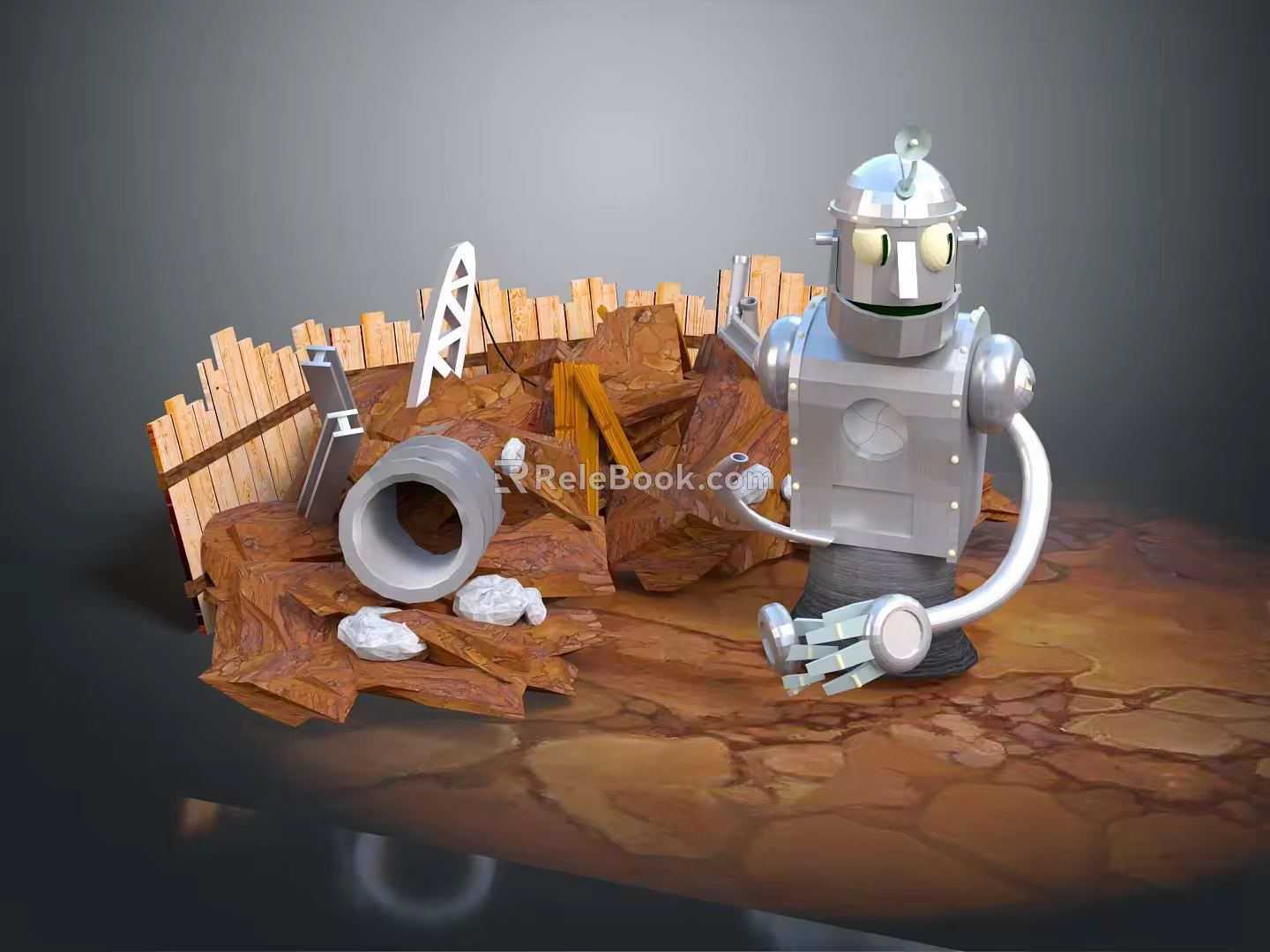 Modern Robot Assistant Small Robot Butler 3d model