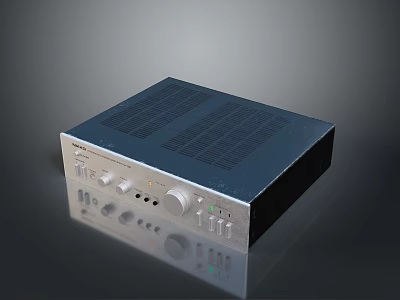 Pioneer Black and Silver Rectangular Computer Accessory with Top Heat Vents and Front Panel Knobs 3d model