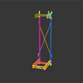 Industrial Equipment With Yellow Metal Frame Cross Support And Platform Base