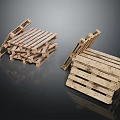 Industrial Equipment Stacked Wooden Pallets For Heavy Duty Industrial Storage Use