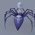 Female Half Human Spider Character With White Hat Purple Hair Spider Body Purple Legs