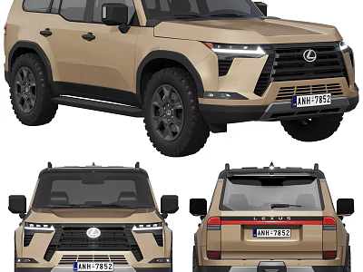 Lexus SUV Exterior Displayed From Various Angles 3d model