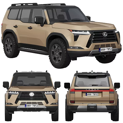 Lexus SUV Exterior Displayed From Various Angles 3d model Lexus SUV Exterior Displayed From Various Angles 3d model