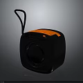 Black And Orange Portable Electronic Speaker With Handle Compact Design Wireless Audio 3d model