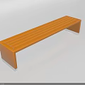 Modern Orange Ottoman With Long Design And Metal Legs For Home Decor