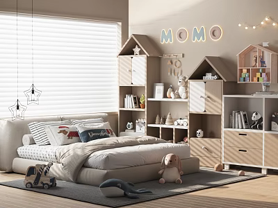 Modern Children's Room Children's Bedroom Toy Storage Cabinet Universal Children's Room 3d model