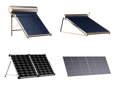 Solar Energy Appliances Solar Water Heater Collectors and Solar Panels for Home Use 3d model