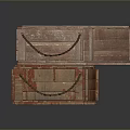Vintage Stacked Wooden Boxes with Metal Clasps and Rope Handles and Distressed Wood Texture