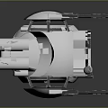 Futuristic 3D Model of White Spherical Tech Device With Gray Mechanical Arms