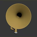 Golden Trumpet Musical Instrument With Shiny Surface Reflection On Dark Background