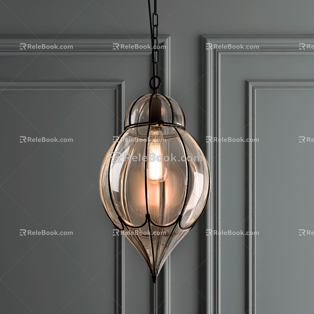 medieval small chandelier lantern chandelier creative chandelier 3d model