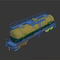 Yellow and Green WITRON Tank Train Car with Ladder and Top Platform