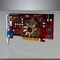 High Performance ASUS Red Graphics Card With Cooling Fan And Circuit Components 3d model