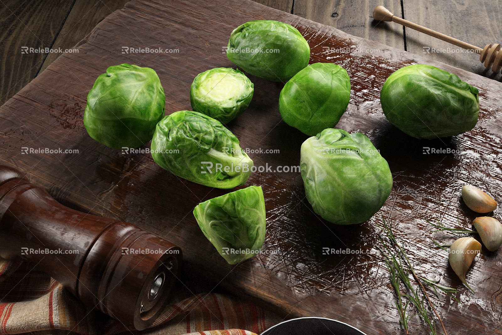 Modern vegetable cabbage 3d model