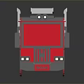 Red Gray Fire Truck Model With Cab Seats White Roof And Reflective Dark Background