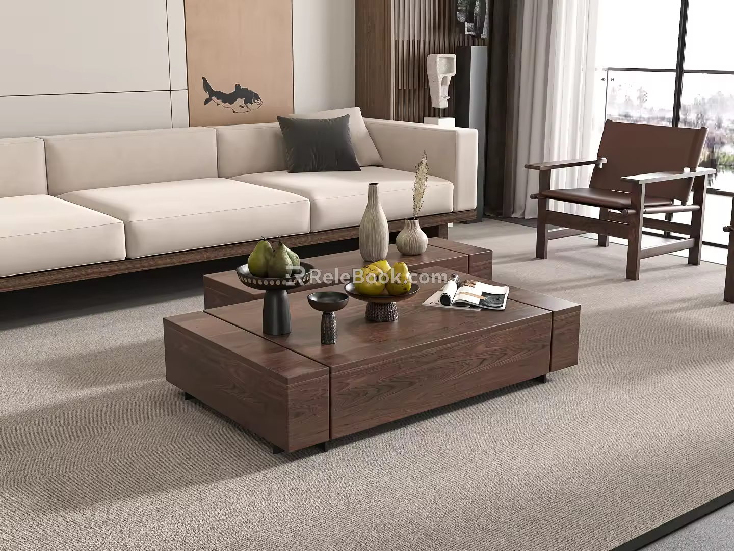 Middle Ancient Style Coffee Table 3d model