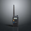 Black Portable Walkie Talkie With Long Antenna Digital Display And Control Buttons