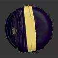 Elegant Purple Round Bed With Yellow Blanket And Decorative Pillows
