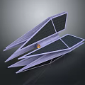 Futuristic Spacecraft With Solar Panels And Aerodynamic Wing Structure For Space Exploration