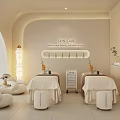 Modern Skin Care Beauty Salon With Treatment Beds And Skincare Products