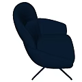 Modern Blue Leather Office Chair With Ergonomic Swivel Design And Armrests