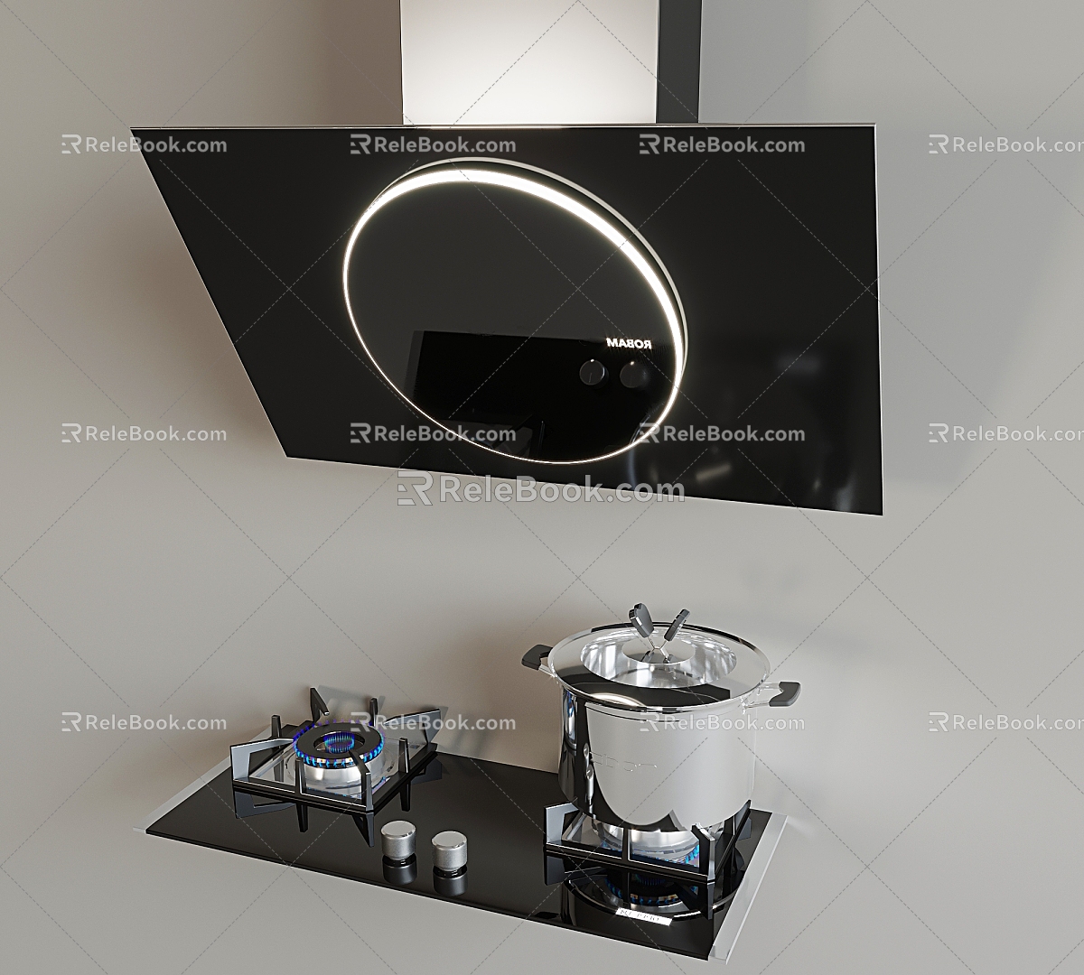 Range Hood Gas Stove Hood Stove Kitchenware 3d model