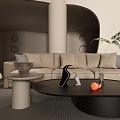 Sofa brown sofa accessories 3d model