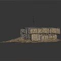 Textured Masonry Building Component With Layered Brick Design And Hay Surroundings
