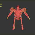 Robot Character With Rusty Metal Body Blue Glowing Lines Mechanical Joints And Detailed Design