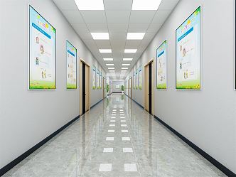 modern aisle office aisle 3d model