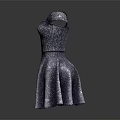Shiny Glittery Women's Dress With Ruffled Shoulder Straps And Sparkling Fabric