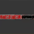 Futuristic Red Pistol With Blue Circular Accent And Metallic Black Details